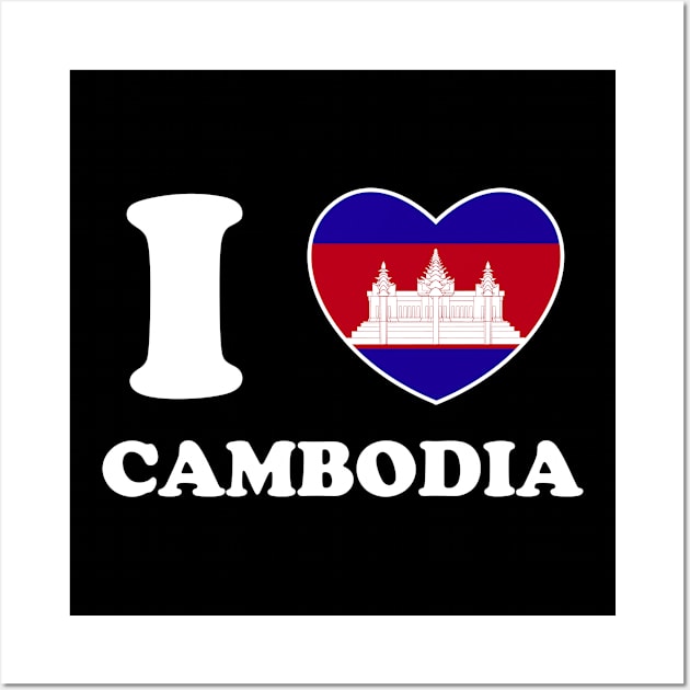 I Love Cambodia Heart Flag Women Men Kids Souvenir Wall Art by BramCrye